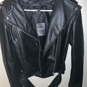 Faux Leather Moto Jacket